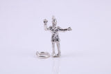 Traffic Officer Charm, Traditional Charm, Made from Solid 925 Grade Sterling Silver, Complete with Attachment Link