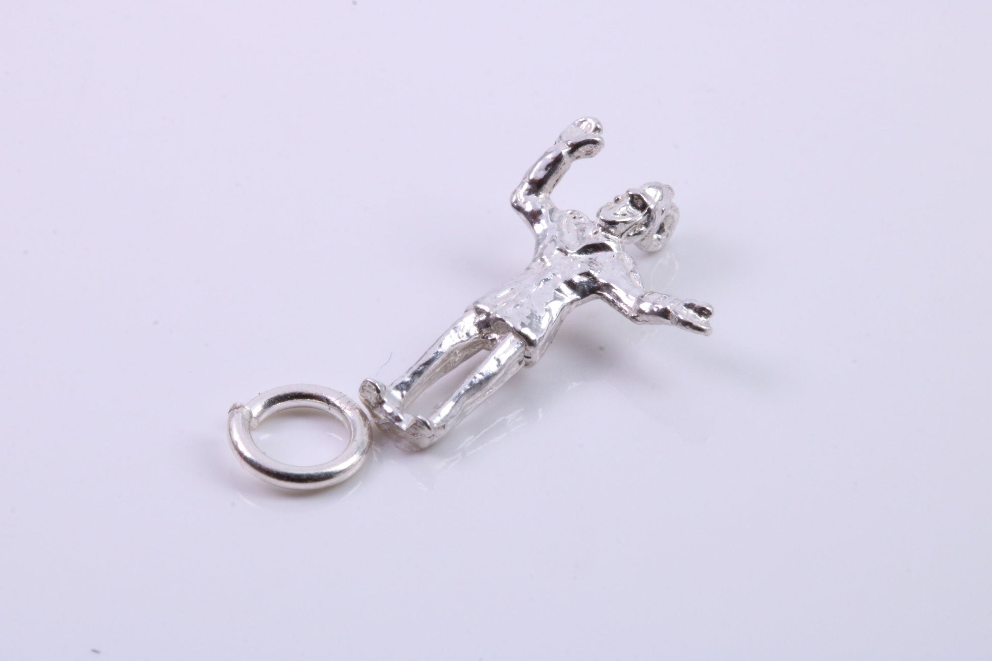 Traffic Officer Charm, Traditional Charm, Made from Solid 925 Grade Sterling Silver, Complete with Attachment Link