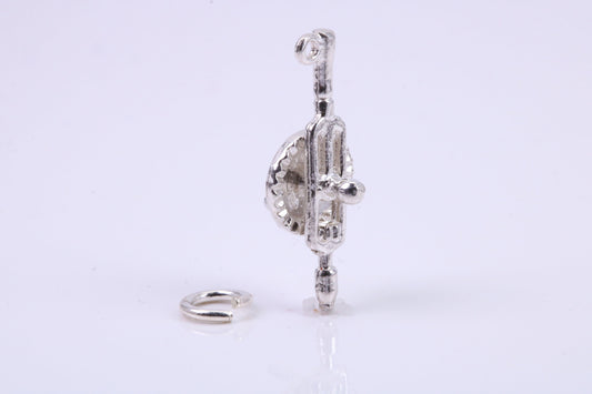 Hand Drill Charm, Traditional Charm, Made from Solid 925 Grade Sterling Silver, Complete with Attachment Link