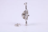 Hand Drill Charm, Traditional Charm, Made from Solid 925 Grade Sterling Silver, Complete with Attachment Link
