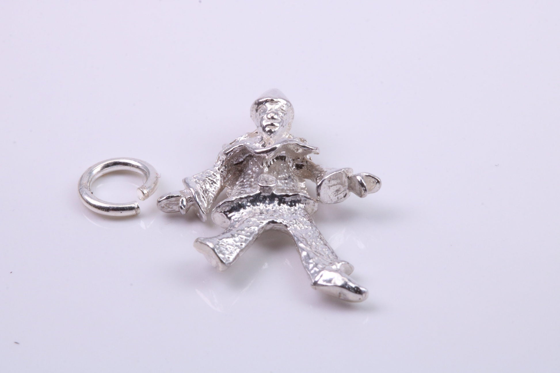 Jester Charm, Traditional Charm, Made from Solid 925 Grade Sterling Silver, Complete with Attachment Link