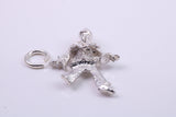 Jester Charm, Made from Solid Cast Silver, Complete with Attachment Link