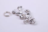 Popeye Charm, Traditional Charm, Made from Solid 925 Grade Sterling Silver, Complete with Attachment Link