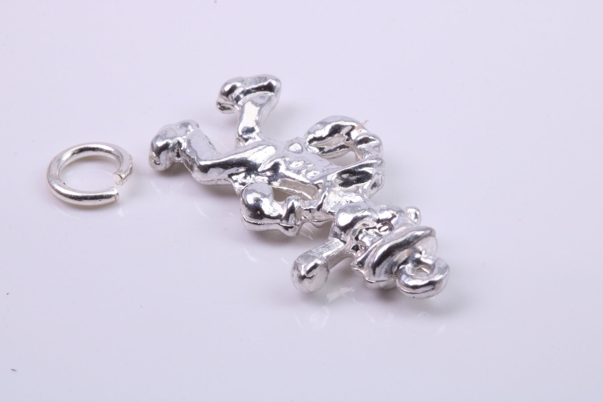 Popeye Charm, Traditional Charm, Made from Solid 925 Grade Sterling Silver, Complete with Attachment Link