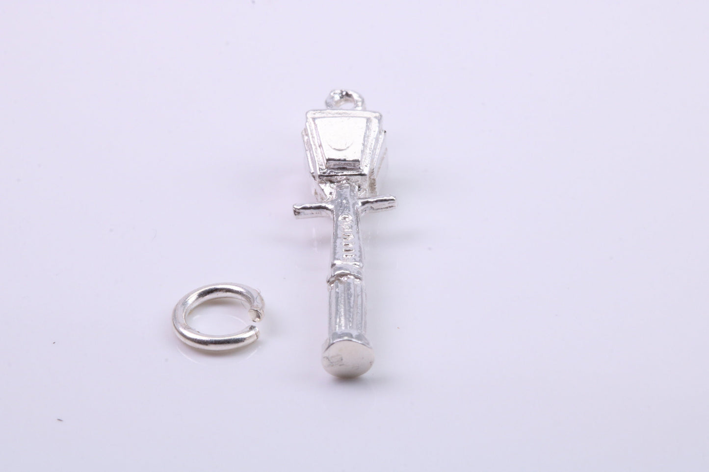 Lamppost Charm, Traditional Charm, Made from Solid 925 Grade Sterling Silver, Complete with Attachment Link