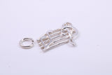Musical Notes Charm, Traditional Charm, Made from Solid 925 Grade Sterling Silver, Complete with Attachment Link