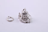 Domed Cathedral Charm, Traditional Charm, Made from Solid 925 Grade Sterling Silver, Complete with Attachment Link