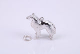 Collie Dog Charm, Traditional Charm, Made from Solid 925 Grade Sterling Silver, Complete with Attachment Link