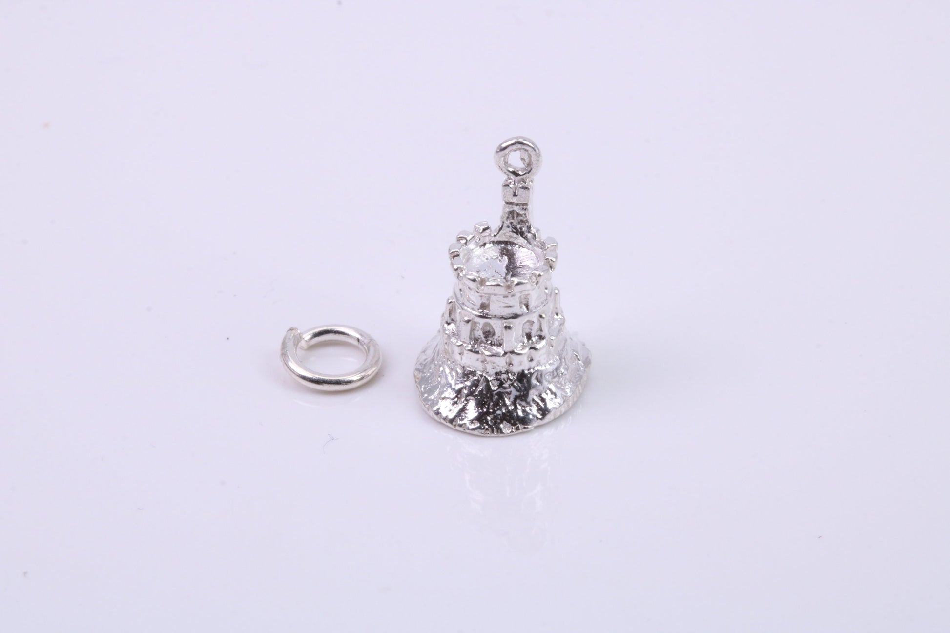 Moat Charm, Traditional Charm, Made from Solid 925 Grade Sterling Silver, Complete with Attachment Link