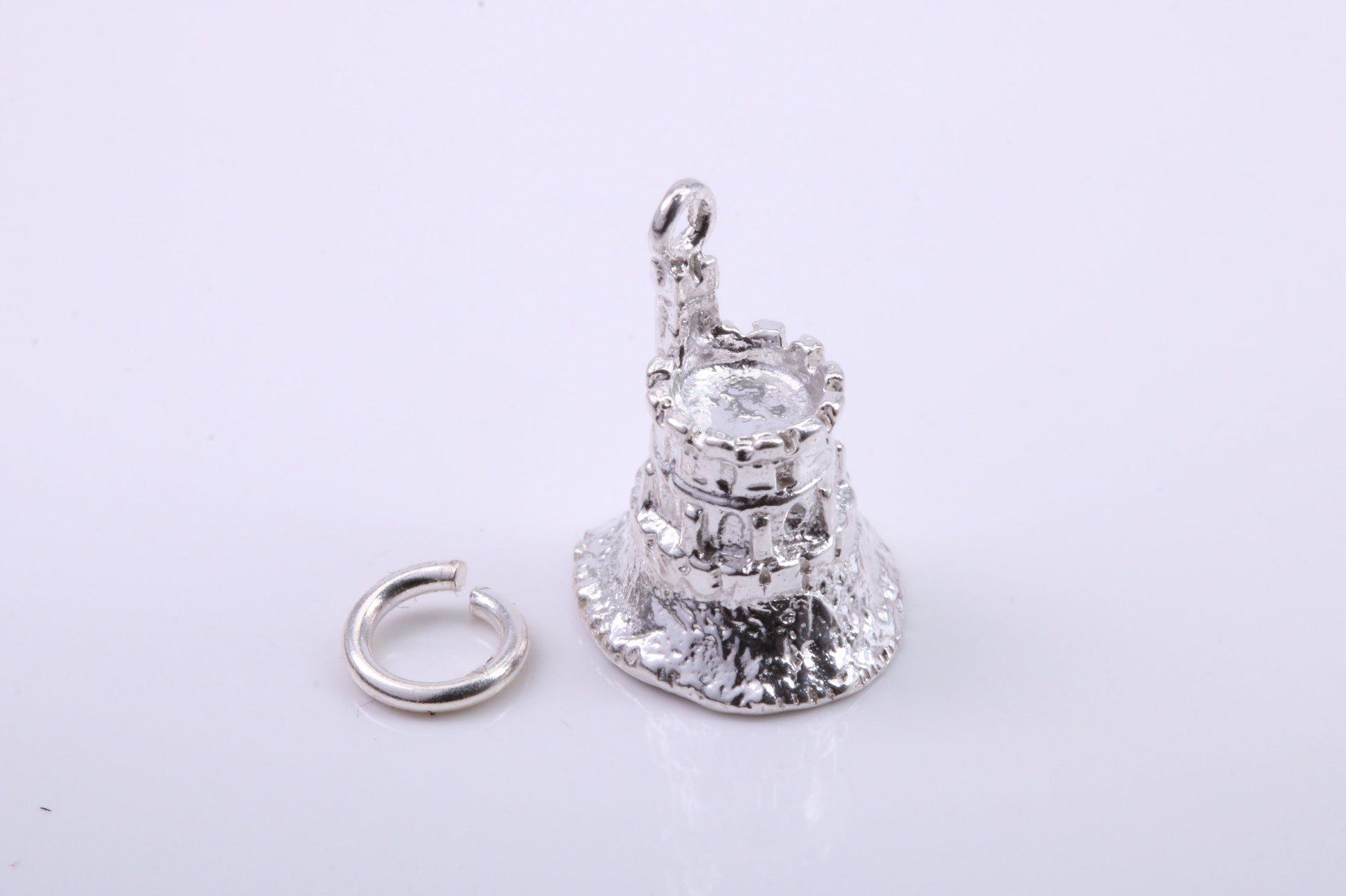Moat Charm, Traditional Charm, Made from Solid 925 Grade Sterling Silver, Complete with Attachment Link