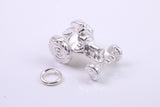 Farm Tractor Charm, Traditional Charm, Made from Solid 925 Grade Sterling Silver, Complete with Attachment Link