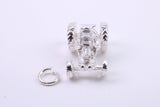 Farm Tractor Charm, Traditional Charm, Made from Solid 925 Grade Sterling Silver, Complete with Attachment Link