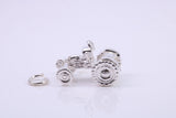 Farm Tractor Charm, Traditional Charm, Made from Solid 925 Grade Sterling Silver, Complete with Attachment Link