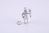 Caveman Charm, Traditional Charm, Made from Solid 925 Grade Sterling Silver, Complete with Attachment Link