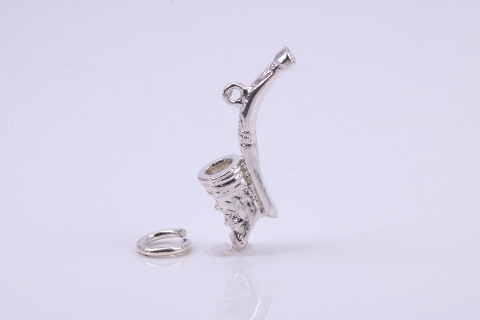 Saxophone Charm, Traditional Charm, Made from Solid 925 Grade Sterling Silver, Complete with Attachment Link
