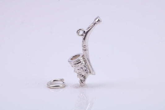 Saxophone Charm, Traditional Charm, Made from Solid 925 Grade Sterling Silver, Complete with Attachment Link