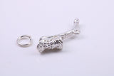 Saxophone Charm, Traditional Charm, Made from Solid 925 Grade Sterling Silver, Complete with Attachment Link