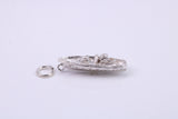 Speed Boat Charm, Traditional Charm, Made from Solid 925 Grade Sterling Silver, Complete with Attachment Link