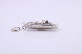 Speed Boat Charm, Traditional Charm, Made from Solid 925 Grade Sterling Silver, Complete with Attachment Link