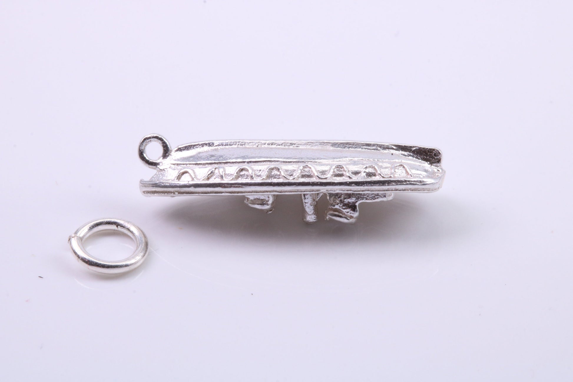 Speed Boat Charm, Traditional Charm, Made from Solid 925 Grade Sterling Silver, Complete with Attachment Link