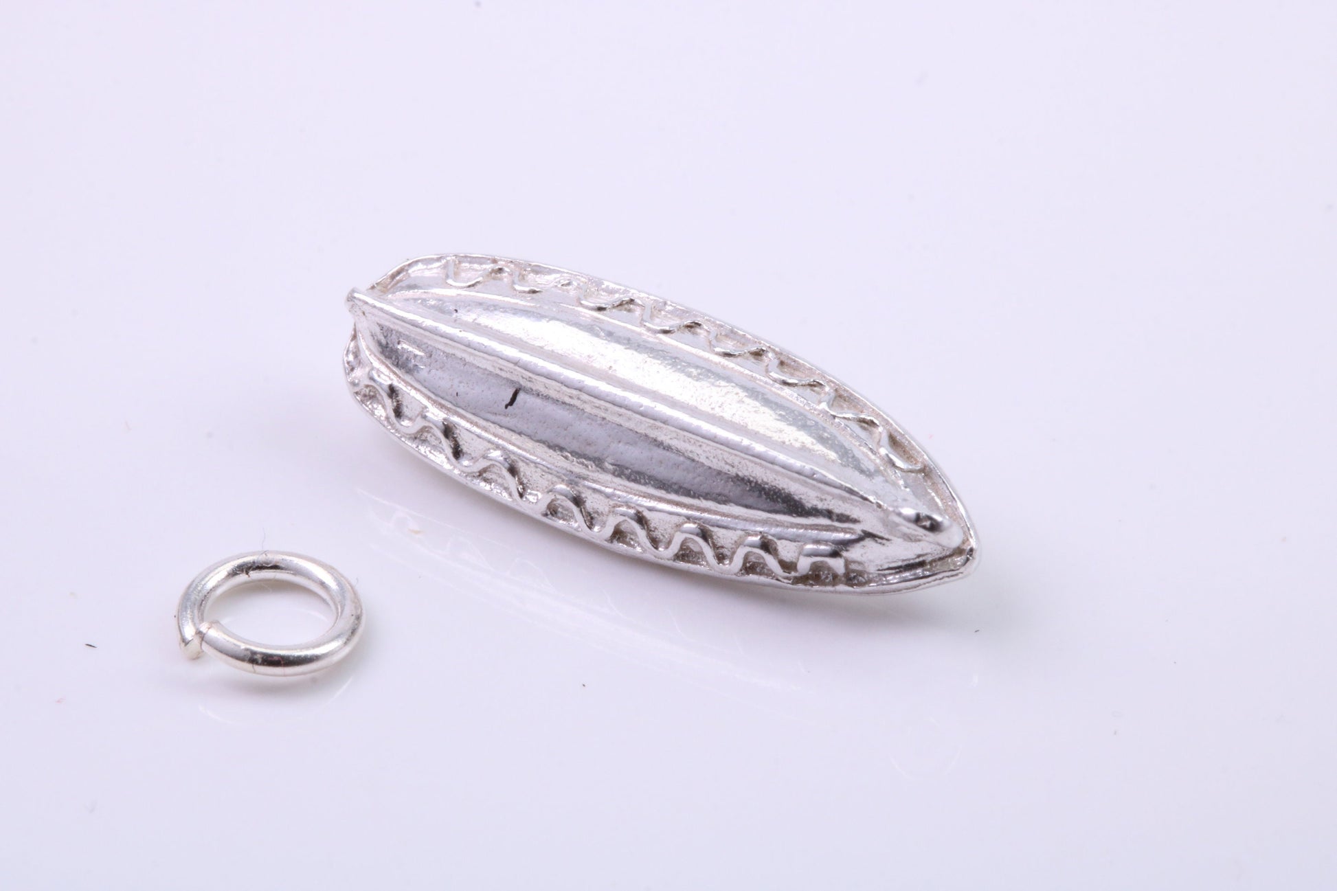 Speed Boat Charm, Traditional Charm, Made from Solid 925 Grade Sterling Silver, Complete with Attachment Link
