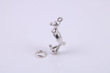 Walking Duck Charm, Traditional Charm, Made from Solid Cast 925 Grade Sterling Silver, Complete with Attachment Link