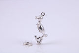 Walking Duck Charm, Traditional Charm, Made from Solid Cast 925 Grade Sterling Silver, Complete with Attachment Link