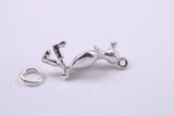 Walking Duck Charm, Traditional Charm, Made from Solid Cast 925 Grade Sterling Silver, Complete with Attachment Link
