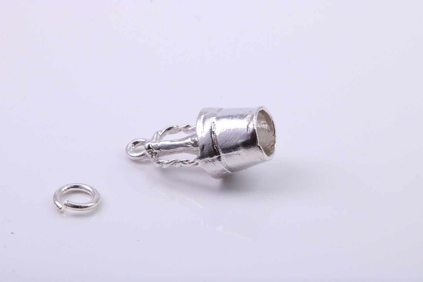 Champagne Bucket Charm, Traditional Charm, Made from Solid 925 Grade Sterling Silver, Complete with Attachment Link