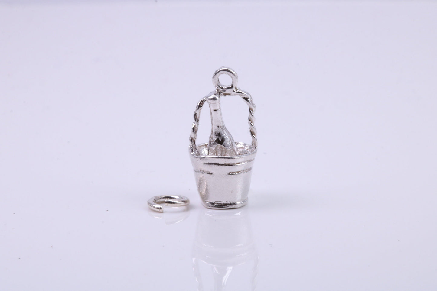 Champagne Bucket Charm, Traditional Charm, Made from Solid 925 Grade Sterling Silver, Complete with Attachment Link