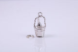 Champagne Bucket Charm, Traditional Charm, Made from Solid 925 Grade Sterling Silver, Complete with Attachment Link