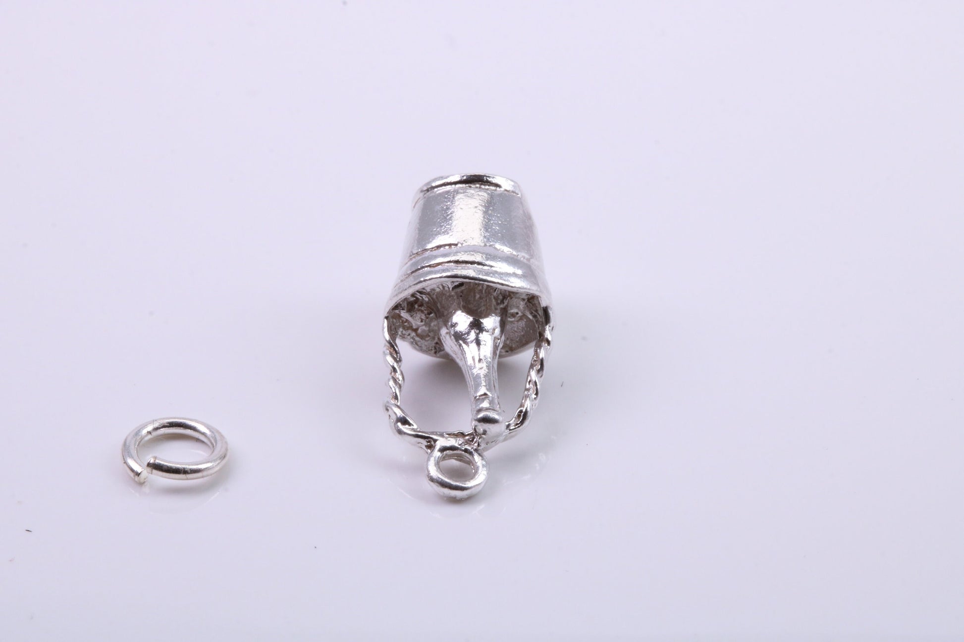 Champagne Bucket Charm, Traditional Charm, Made from Solid 925 Grade Sterling Silver, Complete with Attachment Link