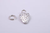 Strawberry Charm, Traditional Charm, Made from Solid 925 Grade Sterling Silver, Complete with Attachment Link