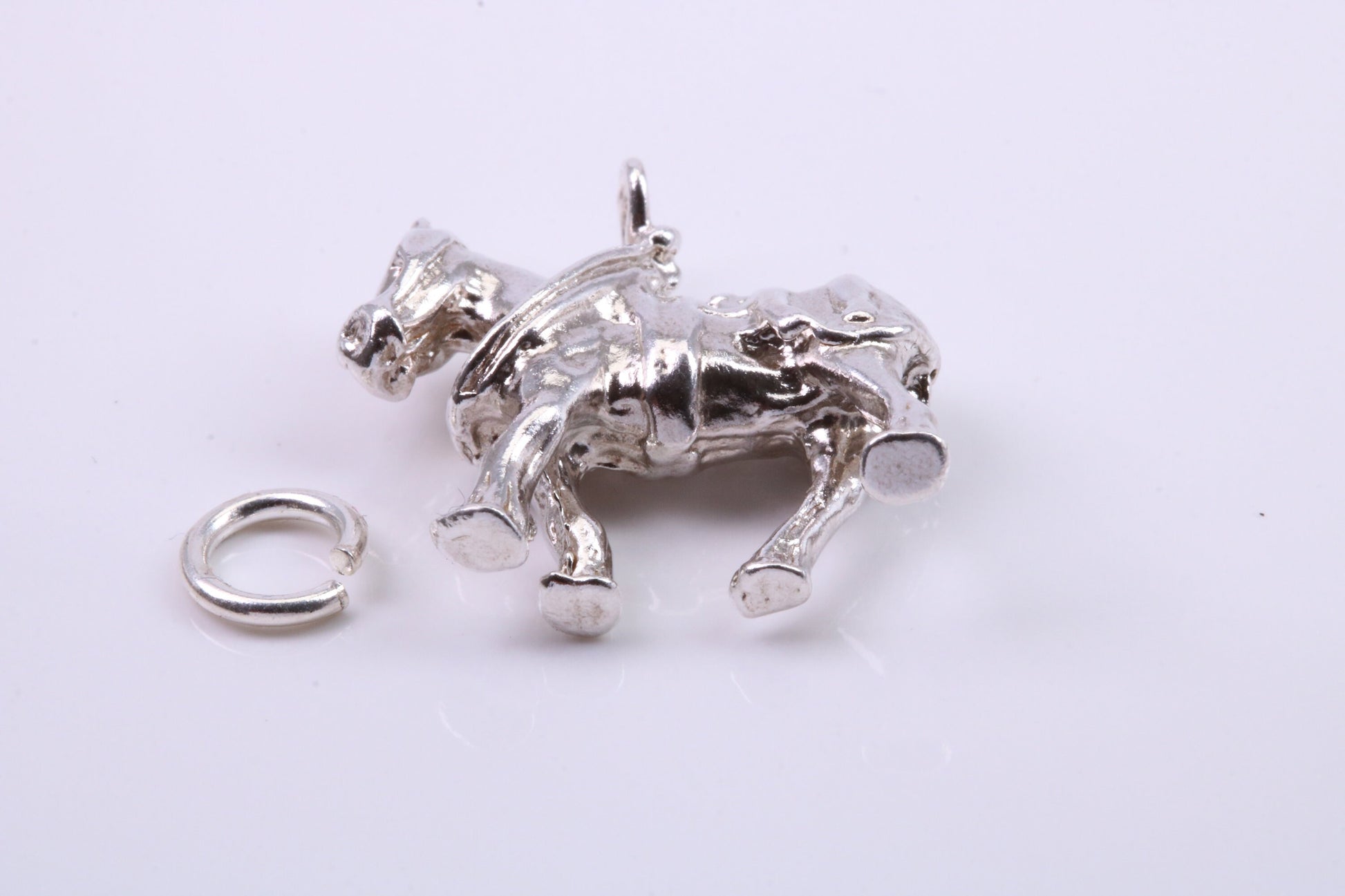 Farming Horse Charm, Traditional Charm, Made from Solid 925 Grade Sterling Silver, Complete with Attachment Link