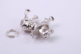 Farming Horse Charm, Made from Solid Cast 925 Grade Sterling Silver, Complete with Attachment Link