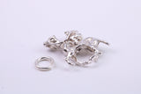 Jockey on Horse Charm, Traditional Charm, Made from Solid Cast 925 Grade Sterling Silver, Complete with Attachment Link