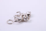Jockey on Horse Charm, Traditional Charm, Made from Solid Cast 925 Grade Sterling Silver, Complete with Attachment Link