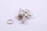 Jockey on Horse Charm, Traditional Charm, Made from Solid Cast 925 Grade Sterling Silver, Complete with Attachment Link