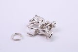 Jockey on Horse Charm, Traditional Charm, Made from Solid Cast 925 Grade Sterling Silver, Complete with Attachment Link