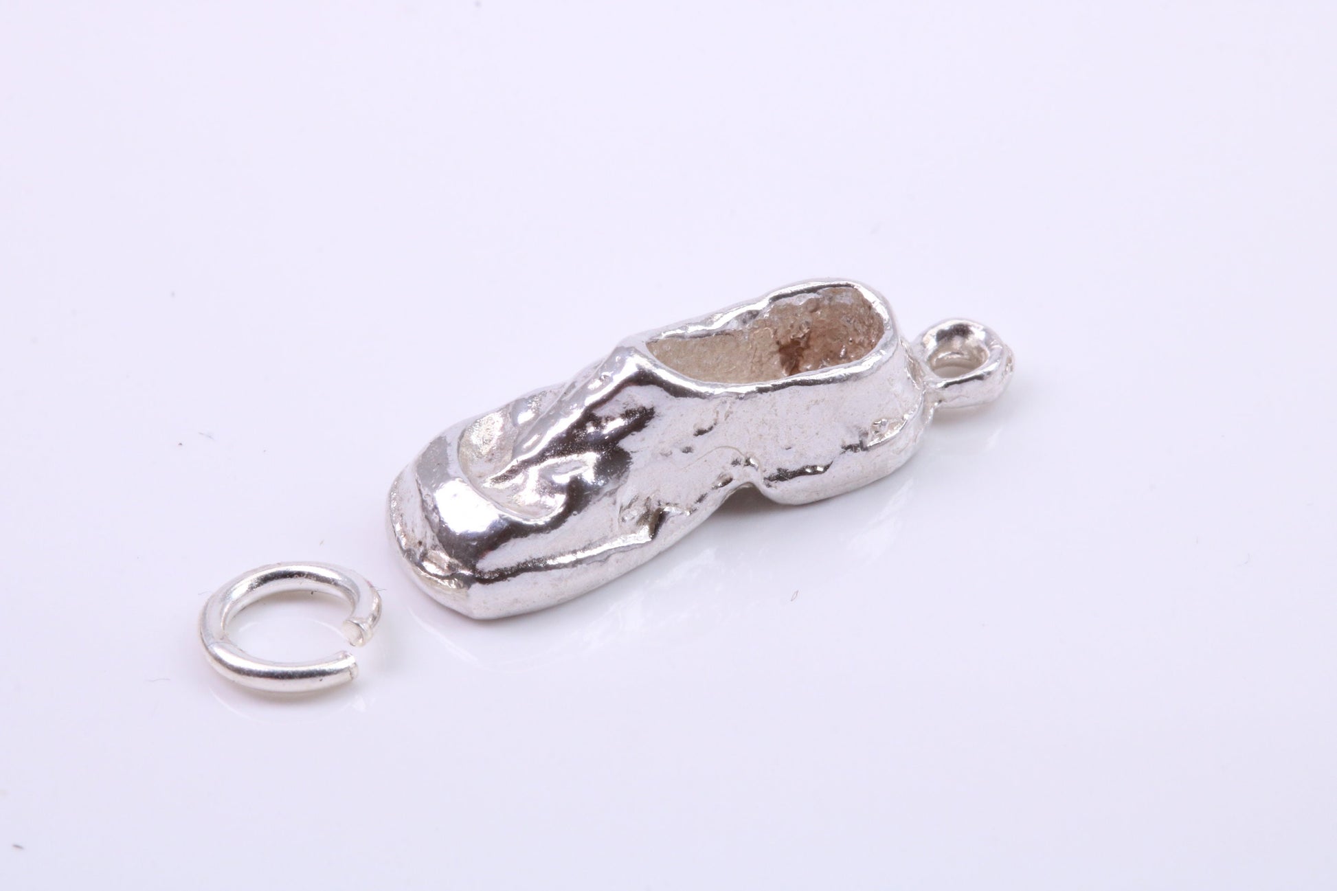 Old Shoe Charm, Traditional Charm, Made from Solid 925 Grade Sterling Silver, Complete with Attachment Link