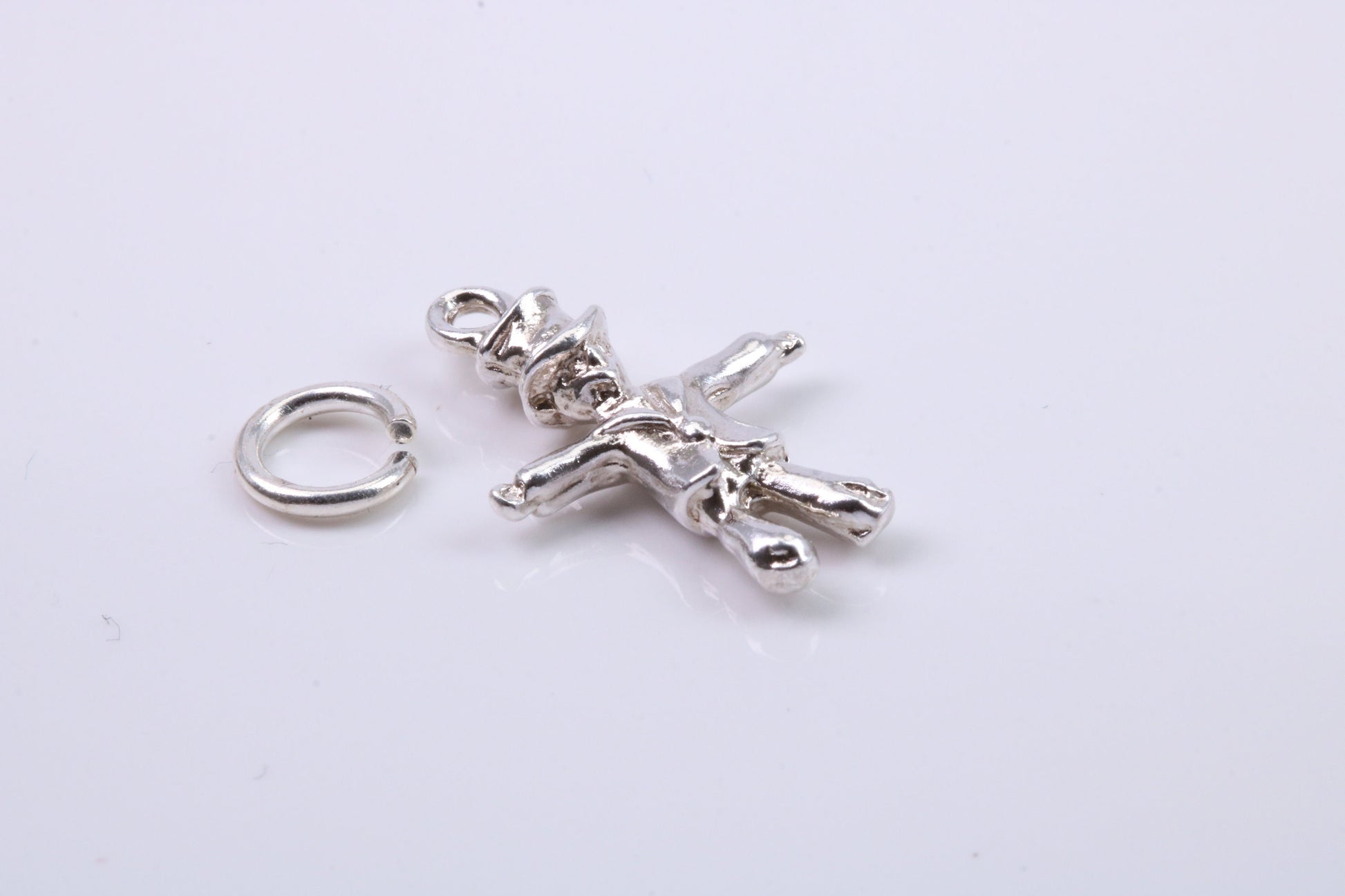 Scarecrow Charm, Traditional Charm, Made from Solid 925 Grade Sterling Silver, Complete with Attachment Link
