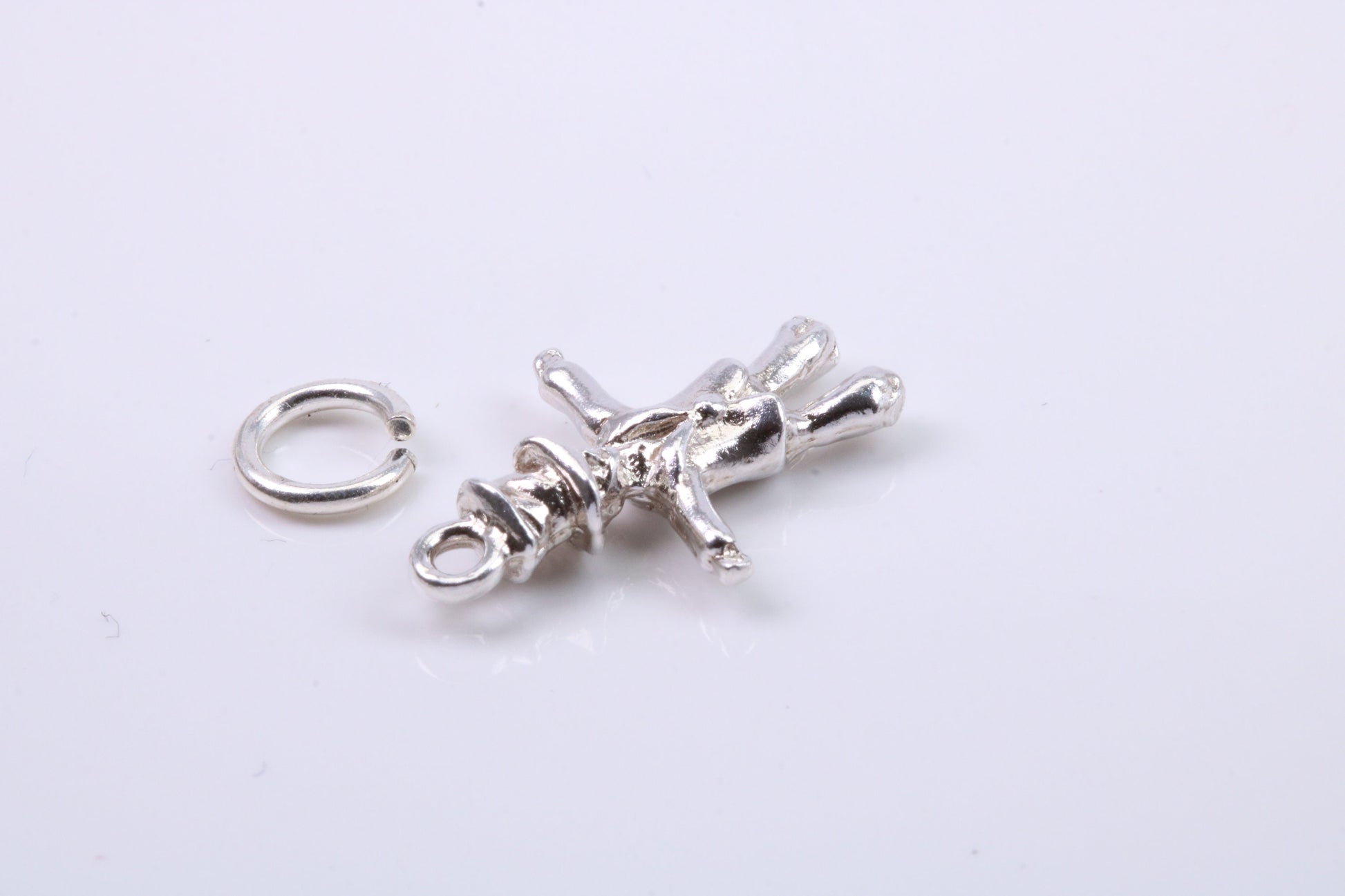 Scarecrow Charm, Traditional Charm, Made from Solid 925 Grade Sterling Silver, Complete with Attachment Link