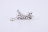 Map of Wales Charm, Traditional Charm, Made from Solid 925 Grade Sterling Silver, Complete with Attachment Link