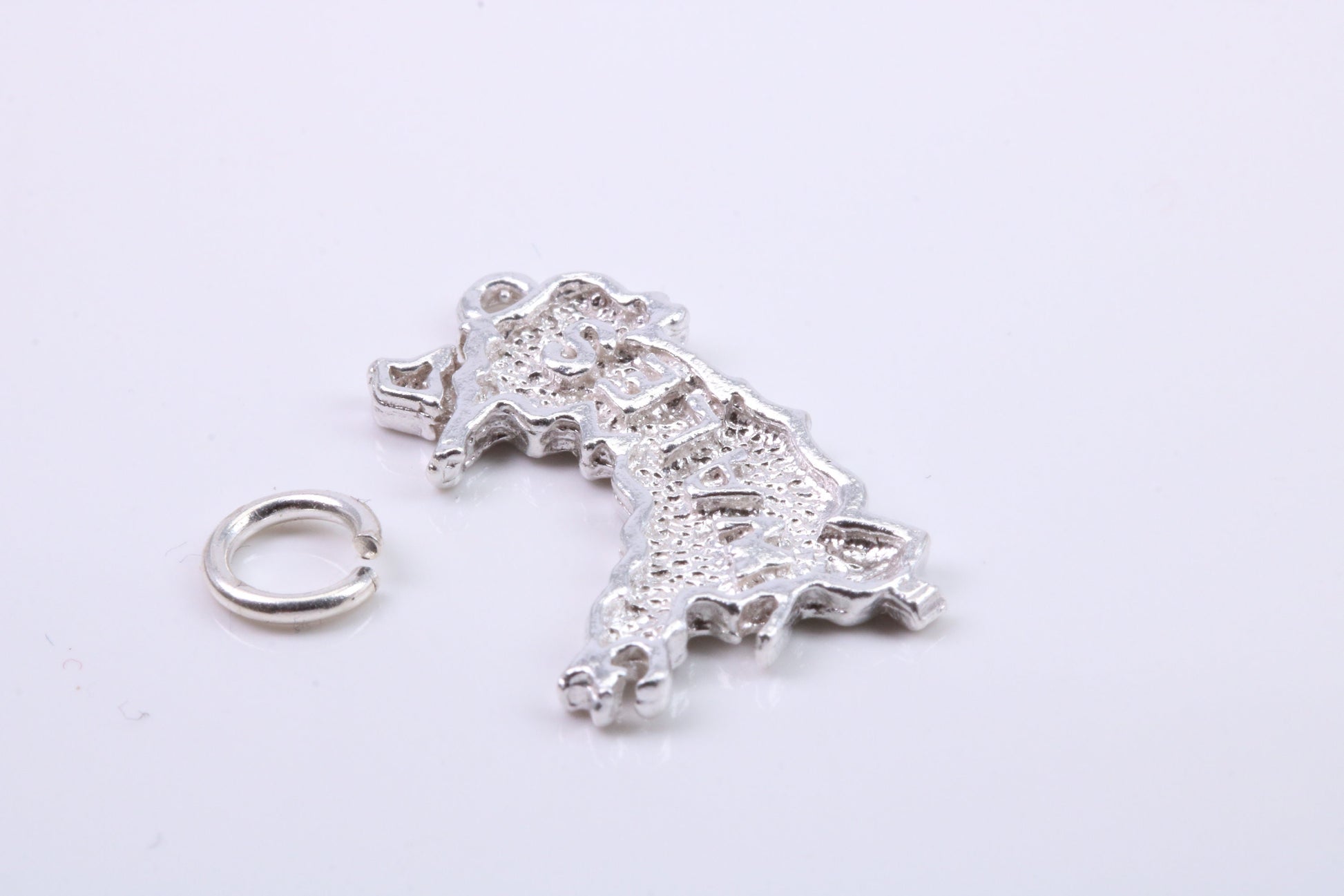 Map of Wales Charm, Traditional Charm, Made from Solid 925 Grade Sterling Silver, Complete with Attachment Link