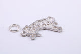 Map of Cymru Charm, Traditional Charm, Made from Solid 925 Grade Sterling Silver, Complete with Attachment Link