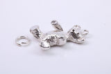 Teddy Bear Charm, Traditional Charm, Made from Solid Cast 925 Grade Sterling Silver, Complete with Attachment Link