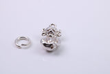Gollum Charm, Traditional Charm, Made from Solid Cast 925 Grade Sterling Silver, Complete with Attachment Link