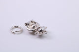 Gollum Charm, Traditional Charm, Made from Solid Cast 925 Grade Sterling Silver, Complete with Attachment Link