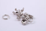 Standing Mouse Charm, Traditional Charm, Made from Solid 925 Grade Sterling Silver, Complete with Attachment Link