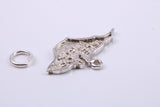 Map of Isle of White Charm, Traditional Charm, Made from Solid 925 Grade Sterling Silver, Complete with Attachment Link